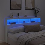 vidaXL Tăblie cu dulap și LED, alb, 180x17x102 cm vidaXL Tăblie cu dulap și LED, alb, 180x17x102 cm