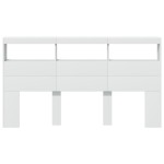 vidaXL Tăblie cu dulap și LED, alb, 180x17x102 cm vidaXL Tăblie cu dulap și LED, alb, 180x17x102 cm