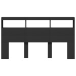 vidaXL Tăblie cu dulap și LED, negru, 180x17x102 cm vidaXL Tăblie cu dulap și LED, negru, 180x17x102 cm