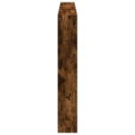 vidaXL Tăblie de pat cu dulap și LED, stejar fumuriu, 180x17x102 cm