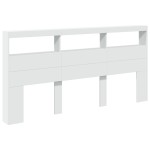 vidaXL Tăblie cu dulap și LED, alb, 200x17x102 cm vidaXL Tăblie cu dulap și LED, alb, 200x17x102 cm