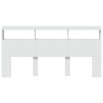 vidaXL Tăblie cu dulap și LED, alb, 200x17x102 cm vidaXL Tăblie cu dulap și LED, alb, 200x17x102 cm