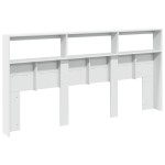 vidaXL Tăblie cu dulap și LED, alb, 200x17x102 cm vidaXL Tăblie cu dulap și LED, alb, 200x17x102 cm
