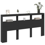 vidaXL Tăblie cu dulap și LED, negru, 200x17x102 cm vidaXL Tăblie cu dulap și LED, negru, 200x17x102 cm
