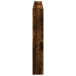 vidaXL Tăblie de pat cu dulap și LED, stejar fumuriu, 200x17x102 cm