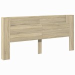 vidaXL Tăblie de pat cu dulap și LED, stejar sonoma, 220x16,5x103,5 cm vidaXL Tăblie de pat cu dulap și LED, stejar sonoma, 220x16,5x103,5 cm