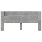 vidaXL Tăblie de pat cu dulap și LED, gri beton, 220x16,5x103,5 cm