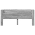 vidaXL Tăblie de pat cu dulap și LED, gri sonoma, 220x16,5x103,5 cm vidaXL Tăblie de pat cu dulap și LED, gri sonoma, 220x16,5x103,5 cm