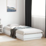 vidaXL Cadru de pat cu lumini LED, alb, 100x200 cm vidaXL Cadru de pat cu lumini LED, alb, 100x200 cm