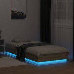 vidaXL Cadru de pat cu lumini LED, stejar sonoma, 100x200 cm