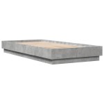 vidaXL Cadru de pat cu lumini LED, gri beton, 100x200 cm vidaXL Cadru de pat cu lumini LED, gri beton, 100x200 cm