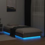 vidaXL Cadru de pat cu lumini LED, gri beton, 100x200 cm vidaXL Cadru de pat cu lumini LED, gri beton, 100x200 cm