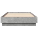 vidaXL Cadru de pat cu lumini LED, gri beton, 100x200 cm vidaXL Cadru de pat cu lumini LED, gri beton, 100x200 cm