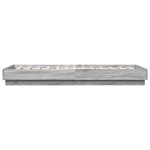 vidaXL Cadru de pat cu lumini LED, gri sonoma, 100x200 cm