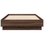 vidaXL Cadru de pat cu lumini LED, stejar maro, 100x200 cm