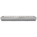 vidaXL Cadru de pat cu lumini LED, gri sonoma, 90x200 cm