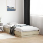 vidaXL Cadru de pat cu lumini LED, stejar sonoma, 90x190 cm vidaXL Cadru de pat cu lumini LED, stejar sonoma, 90x190 cm