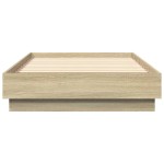 vidaXL Cadru de pat cu lumini LED, stejar sonoma, 90x190 cm vidaXL Cadru de pat cu lumini LED, stejar sonoma, 90x190 cm