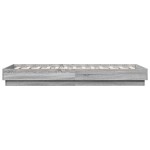 vidaXL Cadru de pat cu lumini LED, gri sonoma, 90x190 cm