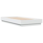 vidaXL Cadru de pat cu lumini LED, alb, 75x190 cm