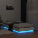 vidaXL Cadru de pat cu lumini LED, alb, 75x190 cm