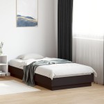 vidaXL Cadru de pat cu lumini LED, negru, 75x190 cm