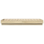 vidaXL Cadru de pat cu lumini LED, stejar sonoma, 75x190 cm