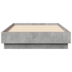 vidaXL Cadru de pat cu lumini LED, gri beton, 75x190 cm