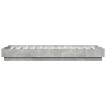 vidaXL Cadru de pat cu lumini LED, gri beton, 75x190 cm