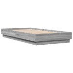 vidaXL Cadru de pat cu lumini LED, gri sonoma, 75x190 cm