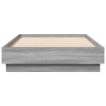 vidaXL Cadru de pat cu lumini LED, gri sonoma, 75x190 cm