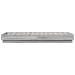 vidaXL Cadru de pat cu lumini LED, gri sonoma, 75x190 cm