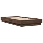 vidaXL Cadru de pat cu lumini LED, stejar maro, 75x190 cm