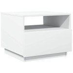 vidaXL Măsuță de cafea cu lumini LED, alb, 50x49x40 cm