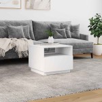 vidaXL Măsuță de cafea cu lumini LED, alb, 50x49x40 cm