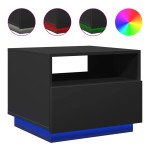 vidaXL Măsuță de cafea cu lumini LED, negru, 50x49x40 cm vidaXL Măsuță de cafea cu lumini LED, negru, 50x49x40 cm