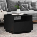 vidaXL Măsuță de cafea cu lumini LED, negru, 50x49x40 cm vidaXL Măsuță de cafea cu lumini LED, negru, 50x49x40 cm