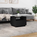 vidaXL Măsuță de cafea cu lumini LED, negru, 50x49x40 cm vidaXL Măsuță de cafea cu lumini LED, negru, 50x49x40 cm
