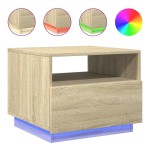 vidaXL Măsuță de cafea cu lumini LED, stejar sonoma, 50x49x40 cm vidaXL Măsuță de cafea cu lumini LED, stejar sonoma, 50x49x40 cm