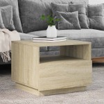 vidaXL Măsuță de cafea cu lumini LED, stejar sonoma, 50x49x40 cm vidaXL Măsuță de cafea cu lumini LED, stejar sonoma, 50x49x40 cm