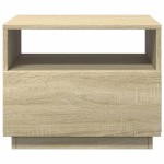 vidaXL Măsuță de cafea cu lumini LED, stejar sonoma, 50x49x40 cm vidaXL Măsuță de cafea cu lumini LED, stejar sonoma, 50x49x40 cm