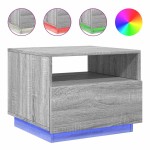 vidaXL Măsuță de cafea cu lumini LED, gri sonoma, 50x49x40 cm vidaXL Măsuță de cafea cu lumini LED, gri sonoma, 50x49x40 cm