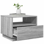vidaXL Măsuță de cafea cu lumini LED, gri sonoma, 50x49x40 cm vidaXL Măsuță de cafea cu lumini LED, gri sonoma, 50x49x40 cm