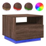 vidaXL Măsuță de cafea cu lumini LED, stejar maro, 50x49x40 cm vidaXL Măsuță de cafea cu lumini LED, stejar maro, 50x49x40 cm