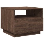 vidaXL Măsuță de cafea cu lumini LED, stejar maro, 50x49x40 cm vidaXL Măsuță de cafea cu lumini LED, stejar maro, 50x49x40 cm