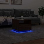 vidaXL Măsuță de cafea cu lumini LED, stejar maro, 50x49x40 cm vidaXL Măsuță de cafea cu lumini LED, stejar maro, 50x49x40 cm