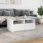 vidaXL Măsuță de cafea cu lumini LED, alb, 90x49x40 cm vidaXL Măsuță de cafea cu lumini LED, alb, 90x49x40 cm