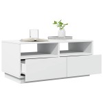 vidaXL Măsuță de cafea cu lumini LED, alb, 90x49x40 cm vidaXL Măsuță de cafea cu lumini LED, alb, 90x49x40 cm