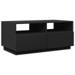 vidaXL Măsuță de cafea cu lumini LED, negru, 90x49x40 cm
