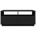vidaXL Măsuță de cafea cu lumini LED, negru, 90x49x40 cm
